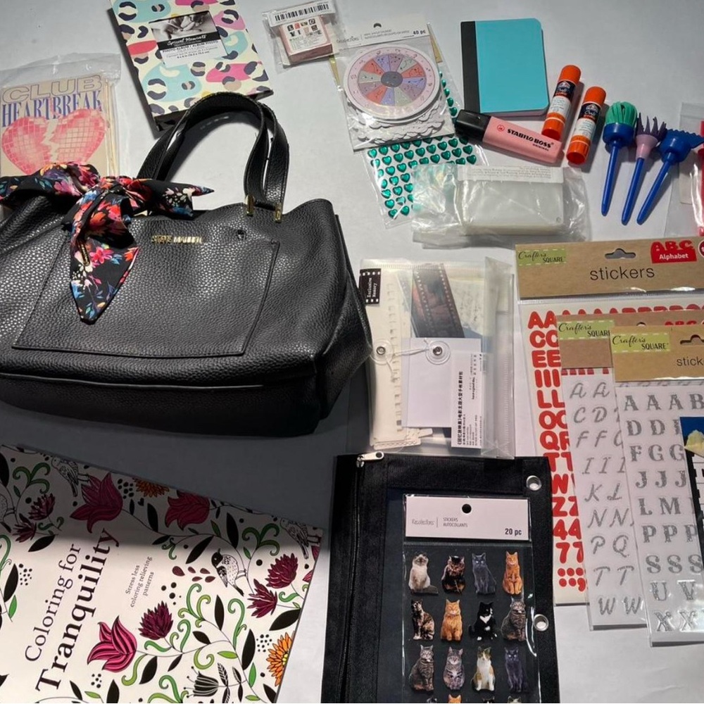 Steve Madden bag art and scrapbooking haul (all new and unused 🩷)